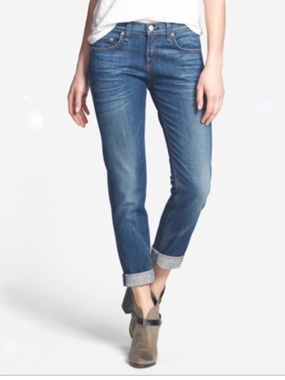 Rag & Bone The Dre Slim Boyfriend Jeans Size 25 Stoke Wash